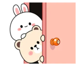 😞 lapin, ours, mignon, animal, dessin animé, kawaii telegram sticker