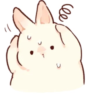 😣 bunny, rabbit, cute, animal, sticker, cartoon telegram sticker