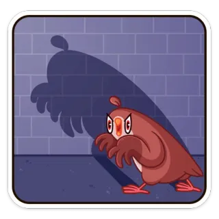 😈 burung hantu, kartun, menakutkan, hewan, burung, bayangan, seram, ketakutan telegram sticker