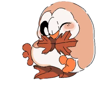 🍁 Rowlet Pokemon, Brindibou, hibou, mignon, animé, dessin animé telegram sticker