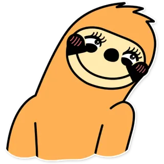☺️ ленивец, животное, милый, мультфильм, смешной, сонный whatsapp sticker
