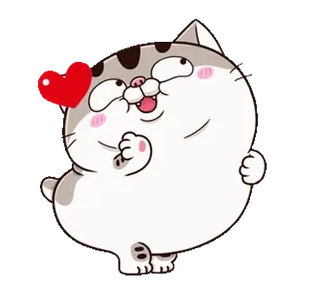 😕 Katze, Aufkleber, süß, kawaii, Tier, Cartoon, Herz telegram sticker