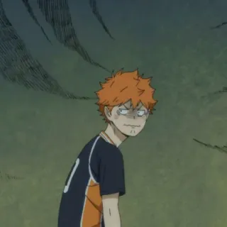 😤 Hinata Shoyo Haikyuu!! Anime, Haikyuu, Hinata Shoyo, Volleyball, Lustiges Gesicht, Cartoon telegram sticker
