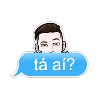😄 tá aí? cartone animato, chat, domanda, ritratto, uomo telegram sticker