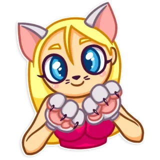 😺 cat, girl, anime, cute, sticker, blonde, kitty telegram sticker