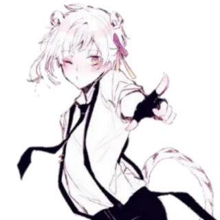 😁 Atsushi Nakajima Bungou Stray Dogs Anime, Tigre, Menino, Kawaii, Mangá telegram sticker
