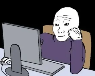 🖥️ Meme, Computer, Internet, Wojak telegram sticker