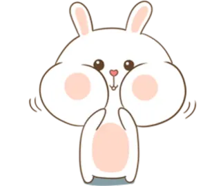 🐽 coelho, fofo, kawaii, desenho animado, animal telegram sticker