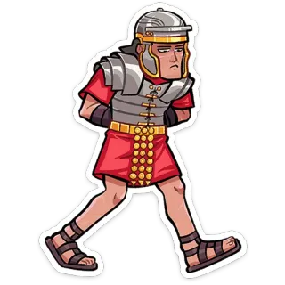 ⭐ ローマ兵, 古代ローマ, 漫画, 鎧, 歴史, 剣闘士 telegram sticker