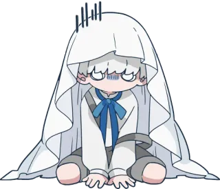 😰 mono, triste, anime, fantasma, kawaii, sentado, arte digital telegram sticker