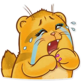 😭 gato, chorando, triste, lágrimas, laranja, animal, desenho animado, emocional telegram sticker