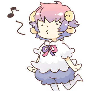 🙃 羊, かわいい, 動物, マンガ, パステル, 音楽, キャラクター whatsapp sticker