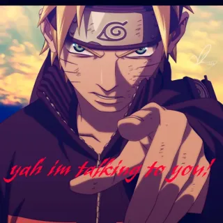 👆 Naruto yah i'm talking to you! naruto, anime, character, manga, pointing, uzumaki telegram sticker
