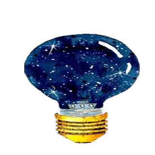 🔮 bombilla, estrellas, galaxia, espacio, idea, innovación telegram sticker