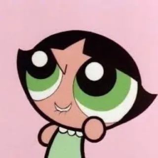🤔 Buttercup The Powerpuff Girls cartone animato, personaggio, ragazza, verde, Powerpuff Girls, animato telegram sticker