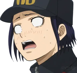 😵 HD Anime, verängstigt, besorgt, schwitzend, geschockt, Figur whatsapp sticker