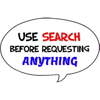 🔎 USE SEARCH BEFORE REQUESTING ANYTHING ricerca, richiesta, aiuto, informazioni, promemoria telegram sticker