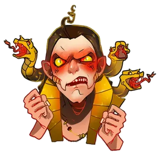 😡 Fantasía, Personaje, Serpiente, Monstruo, Enfadado, Mítico whatsapp sticker