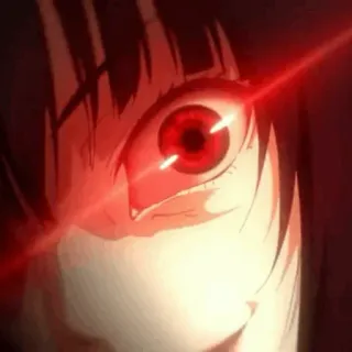 ♣️ Anime, oeil rouge, Kakegurui, fille whatsapp sticker