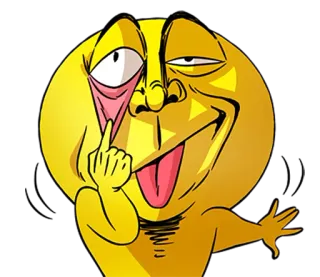 😜 Phim hoạt hình, Emoji, Ngón giữa, Xúc phạm, Cử chỉ, Khiếm nhã telegram sticker