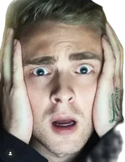 🙉 impactado, preocupado, estresado, hombre, cara, expresión, retrato telegram sticker