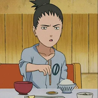 🗡 Shikamaru Nara Naruto Anime, Shikamaru, Nara, Naruto, Personagem, Comendo, Comida, Hashis telegram sticker