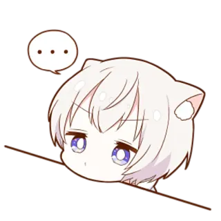 😶 ... Katze, Anime, Chibi, Süß, Sticker whatsapp sticker
