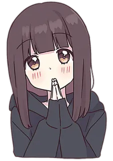 🙏 anime girl, cute, kawaii, cartoon, character, manga telegram sticker