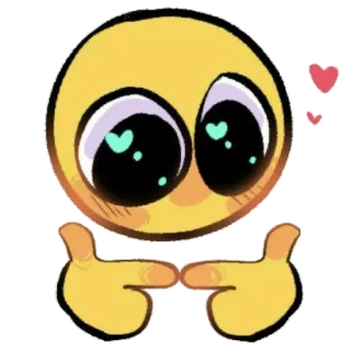 👉 絵文字, かわいい, ハート, 内気, 可愛い telegram sticker