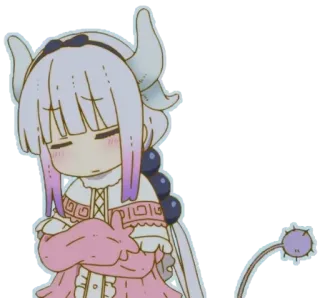 🤔 Kanna Kamui Miss Kobayashi's Dragon Maid 애니메이션, 드래곤, 칸나 카무이, 코바야시네 메이드래곤, SD캐릭터, 귀여운 telegram sticker