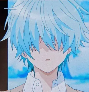 💎 动漫, 漫画, 蓝发, 男性, 男孩, 卡通 telegram sticker