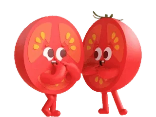 😂 tomate, verdura, lindo, comida, dibujos animados, personaje whatsapp sticker