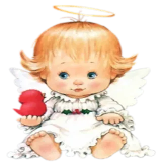 🙃 anjo, asas, auréola, fofo, pássaro, natal, feriado, bebê telegram sticker
