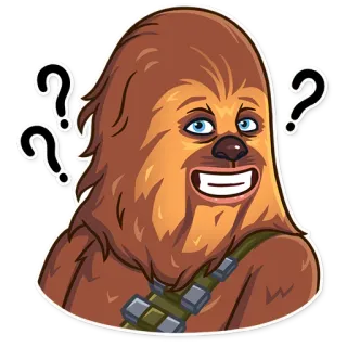 🤨 Chewbacca Star Wars チューバッカ, スターウォーズ, 困惑, 質問, 考えてる, ウーキー telegram sticker