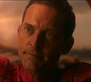 😐 Spider-Man Spider-Man, Marvel, super-héros, Tobey Maguire, film, personnage, visage telegram sticker