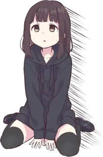 🙄 Fille anime, Sweat à capuche, Mignon, Dessin animé telegram sticker