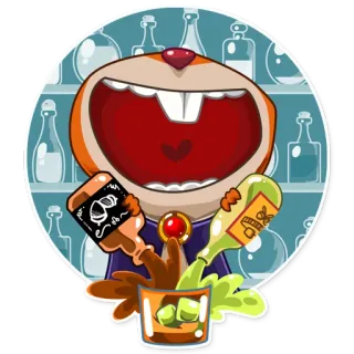 🎉 zwierzę, alkohol, napój, kreskówka, alkohol, koktajl telegram sticker