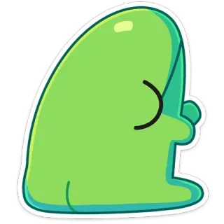 😐 macchia verde, carino, kawaii, mostro, adesivo, cartone animato telegram sticker