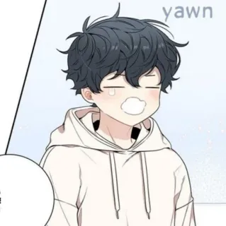 🐚 yawn Мультфильм, Персонаж, Зевающий, Сонный, Милый, Аниме whatsapp sticker