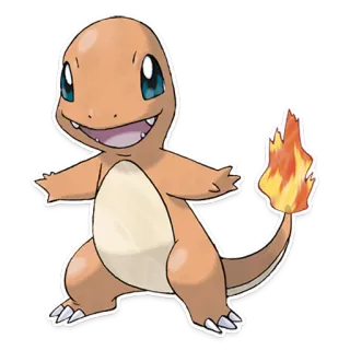 😃 Charmander Pokemon 小火龙, 宝可梦, 火, 怪物, 动漫, 游戏 whatsapp sticker