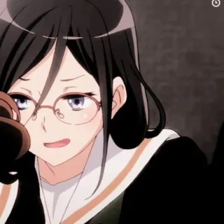 💗 anime, cartoon, woman, girl, glasses, portrait whatsapp sticker