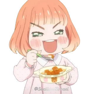 🍲 @Swallow21reael Anime, Dễ thương, Ăn uống, Trẻ em, Cô gái telegram sticker