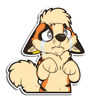 😭 furry, anthropomorphic, crying, sad, tears, animal, cute, cartoon telegram sticker