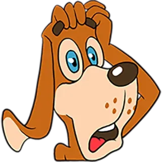 😗 cão, desenho animado, chocado, preocupado, animal, fofo telegram sticker
