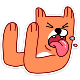 😝 cartoon, animal, dog, cute, funny, expression, sticker, playful telegram sticker