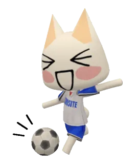 🤸‍♂️ gatto, Animal Crossing, calcio, football americano, kawaii, carino telegram sticker