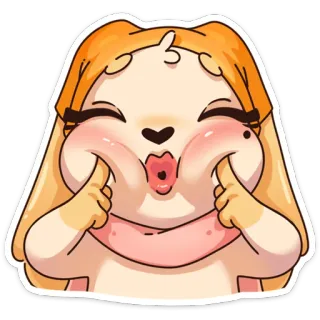 😘 Мультфильм, Аниме, Милый, Каваий, Выражение, Счастливый, Лицо whatsapp sticker