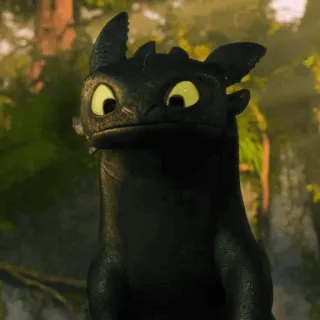 📍 Toothless How to Train Your Dragon Drache, schwarzer Drache, niedlich, Cartoon, Tier, Fantasy telegram sticker