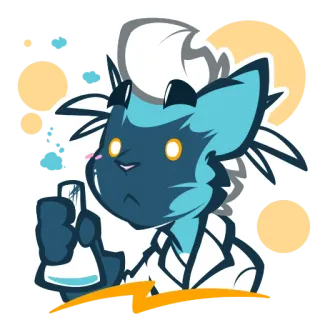 🤬 고양이, 과학, 실험실, 실험, 귀여운, 비커 telegram sticker
