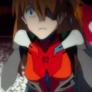 🥢 Asuka Langley Sohryu Evangelion anime, character, girl, orange hair, eye patch telegram sticker